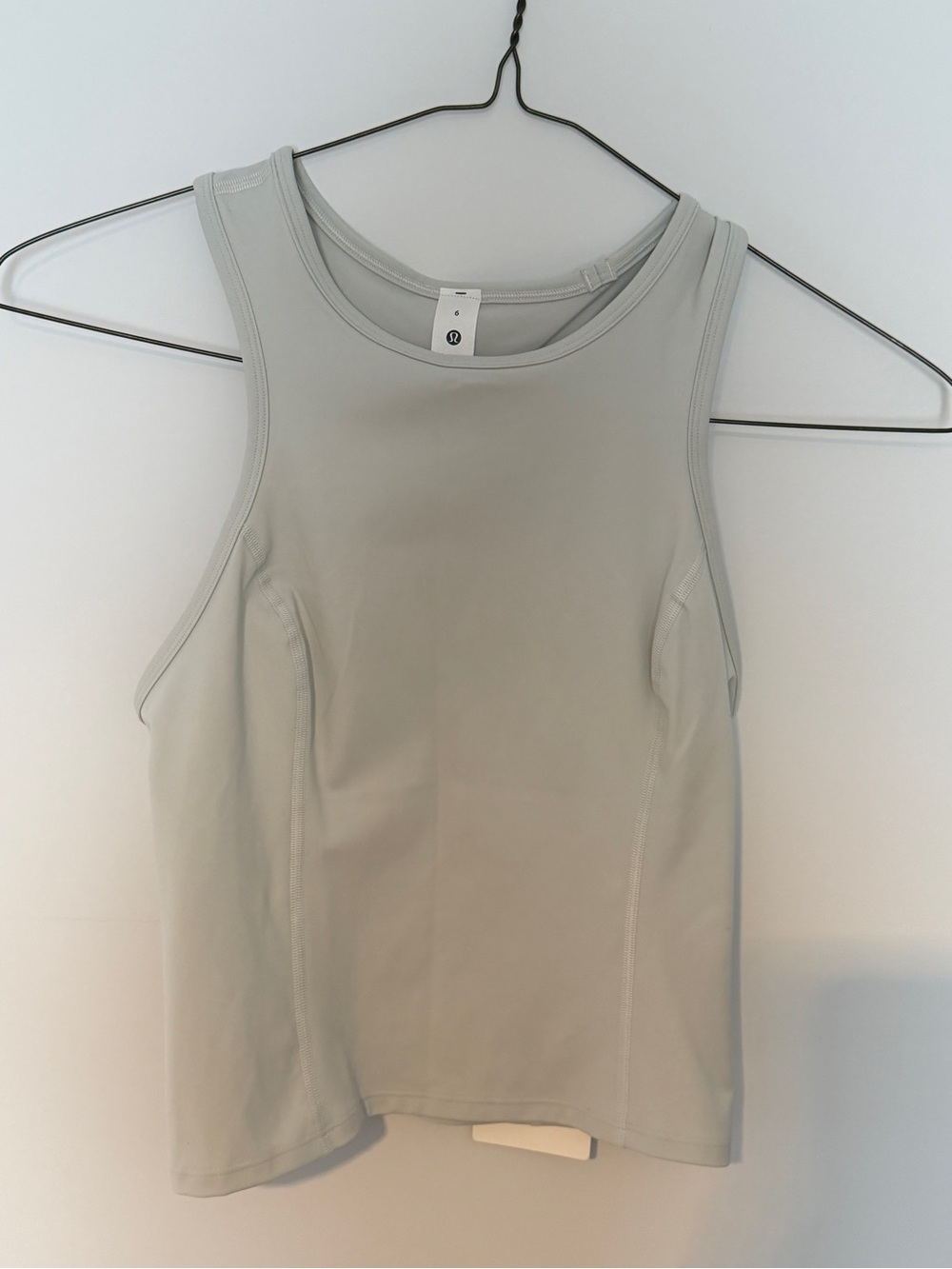 NWT Lululemon Nulux Racerback Cropped Run Tank Vapor Grey Size 6